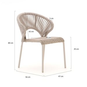 + 10 % Kassenrabatt | SUNS Vado/Nova ø 120 cm Gartenmöbel-Set 5-teilig stapelbar