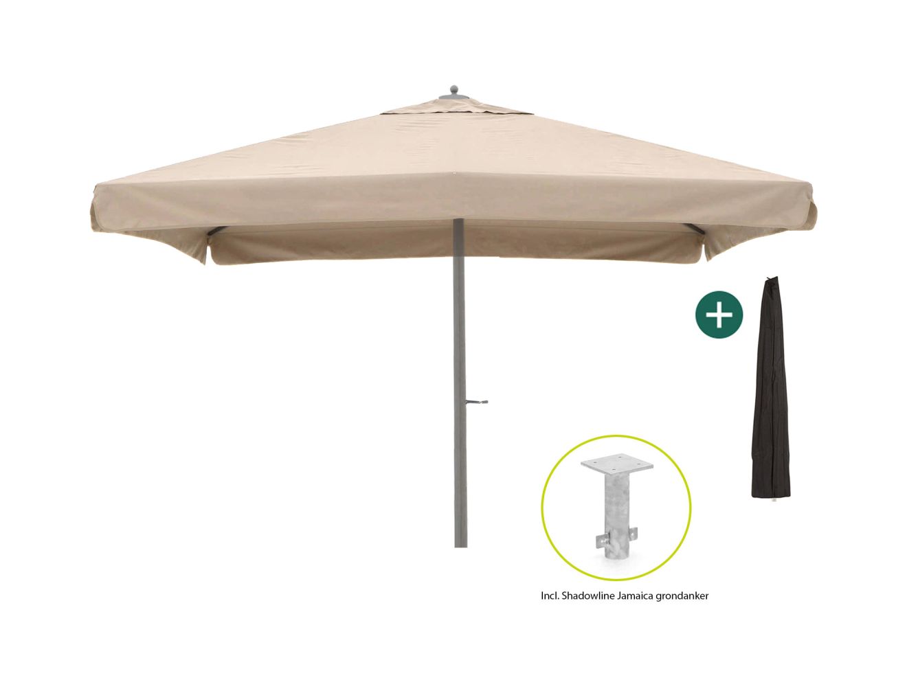 + 10 % Kassenrabatt | Shadowline Java Sonnenschirm 400x400 cm