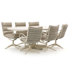 Apple Bee Camp Bay/Zanzibar dänisch oval 220 cm Gartenmöbel-Set 7-teilig