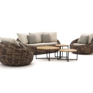 Apple Bee Cocoon Sessel-Sofa Lounge-Set 6-teilig 5-Sitzer