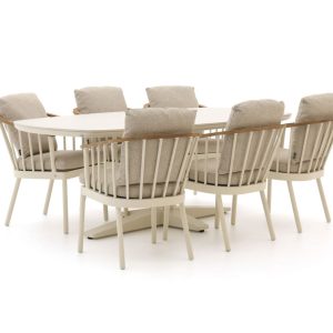 Apple Bee Condor/Zanzibar dänisch oval 220 cm Gartenmöbel-Set 7-teilig
