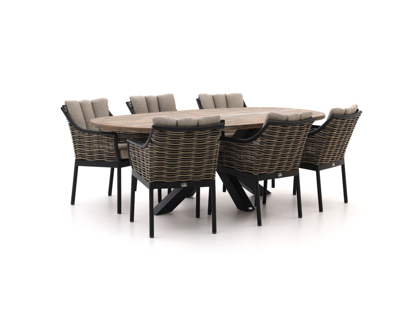 Apple Bee Milou/ROUGH-Y Ellips 240cm Esstischgruppe 7-teilig