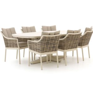 Apple Bee Milou/Zanzibar dänisch oval 220 cm Gartenmöbel-Set 7-teilig