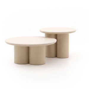 Apple Bee Tonga Beistelltisch-Set ø 80 cm (h: 36 cm)/ø 60 cm (h: 44 cm)