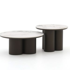 Apple Bee Tonga Beistelltisch-Set ø 80 cm (h: 36 cm)/ø 60 cm (h: 44 cm)