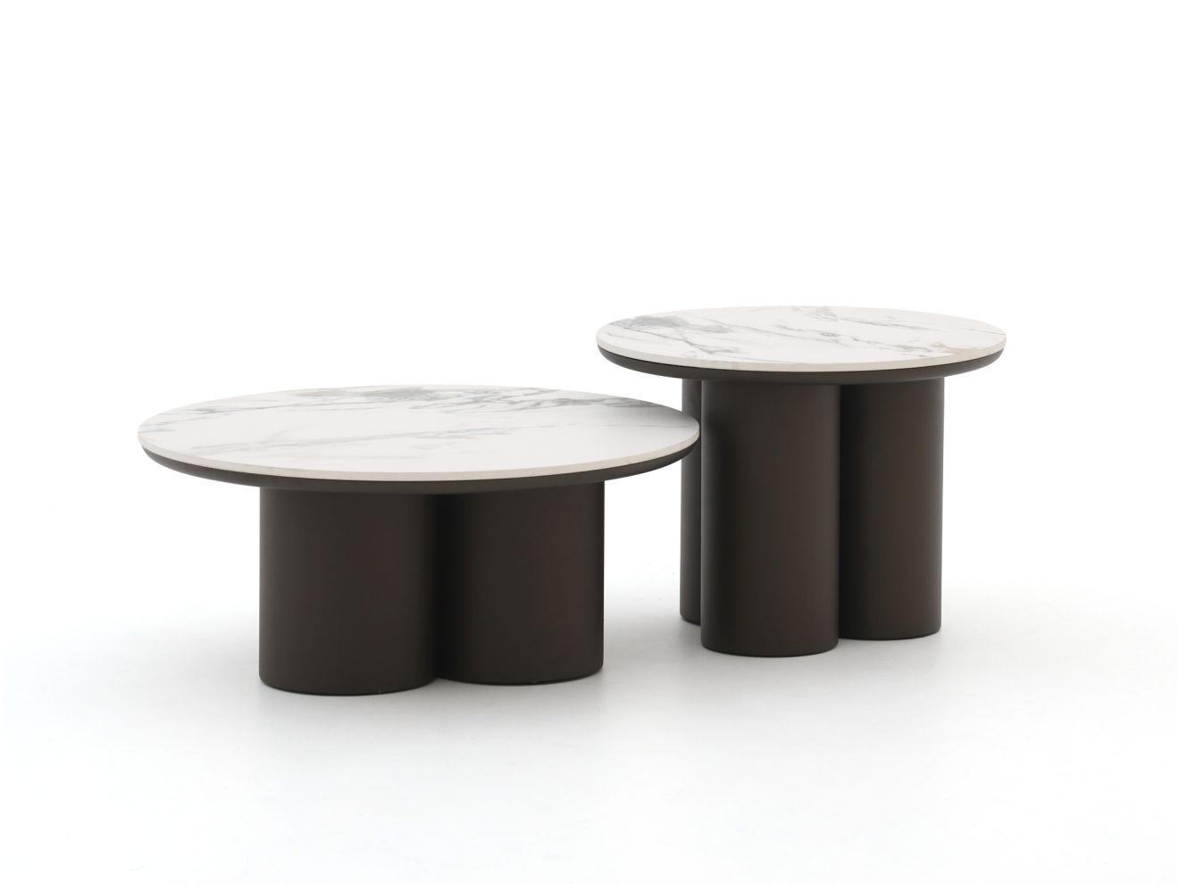 Apple Bee Tonga Beistelltisch-Set ø 80 cm (h: 36 cm)/ø 60 cm (h: 44 cm)