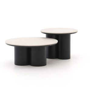 Apple Bee Tonga Beistelltisch-Set ø 80 cm (h: 36 cm)/ø 60 cm (h: 44 cm)