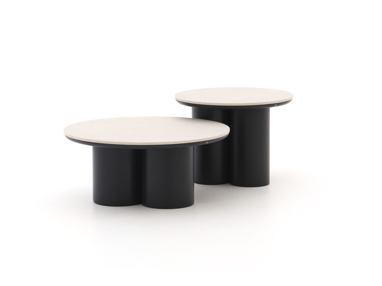 Apple Bee Tonga Beistelltisch-Set ø 80 cm (h: 36 cm)/ø 60 cm (h: 44 cm)