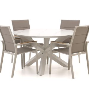 Bellagio Albinea/Lodola ø 130 cm Gartenmöbel-Set 5-teilig stapelbar