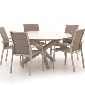Bellagio Albinea/Lodola ø 150 cm Gartenmöbel-Set 6-teilig stapelbar