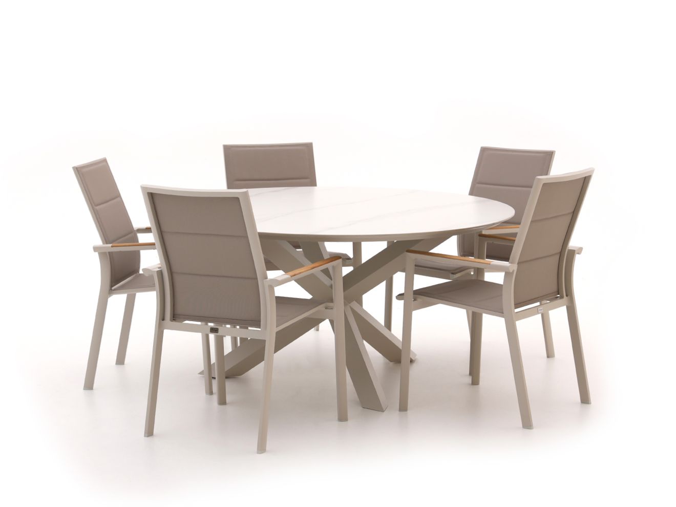 Bellagio Albinea/Lodola ø 150 cm Gartenmöbel-Set 6-teilig stapelbar