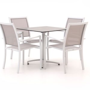 Bellagio Anzio/Canzo 80 cm Gartenmöbel-Set 5-teilig stapelbar klappbar