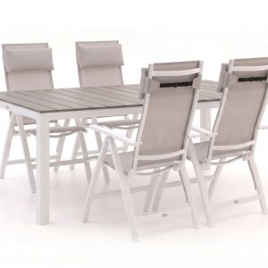 Bellagio Avenza/Fidenza 183 cm Gartenmöbel-Set 5-teilig verstellbar