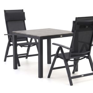Bellagio Avenza/Fidenza 90 cm Gartenmöbel-Set 3-teilig verstellbar