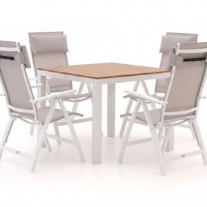 Bellagio Avenza/Fidenza 90 cm Gartenmöbel-Set 5-teilig verstellbar