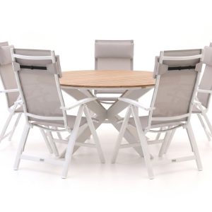 Bellagio Avenza/Fidenza ø 149 cm Gartenmöbel-Set 6-teilig verstellbar