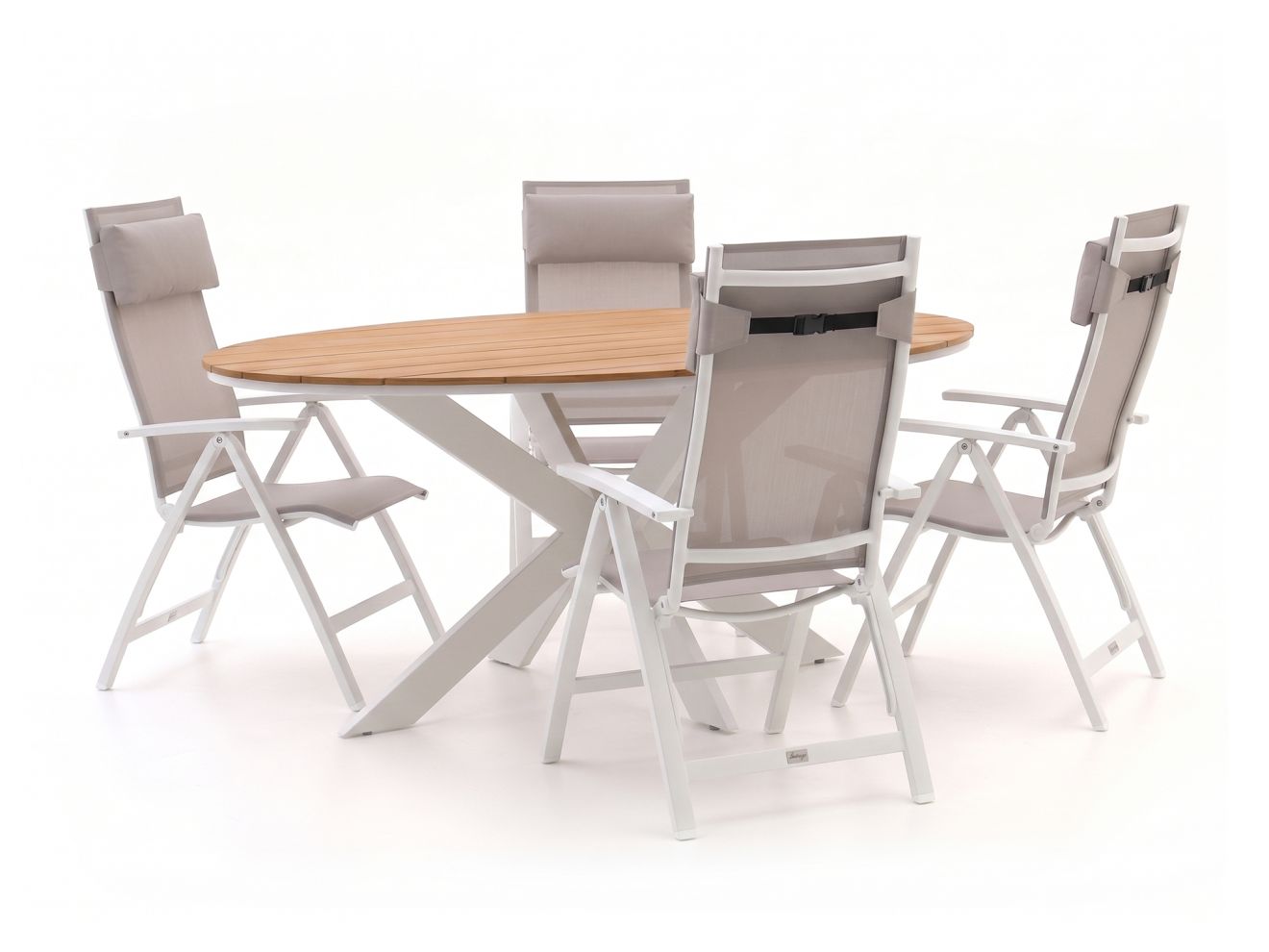 Bellagio Avenza/Fidenza oval 180 cm Gartenmöbel-Set 5-teilig verstellbar