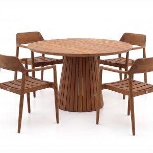 Bellagio Balba/Santa Severina ø 130 cm Gartenmöbel-Set 5-teilig stapelbar