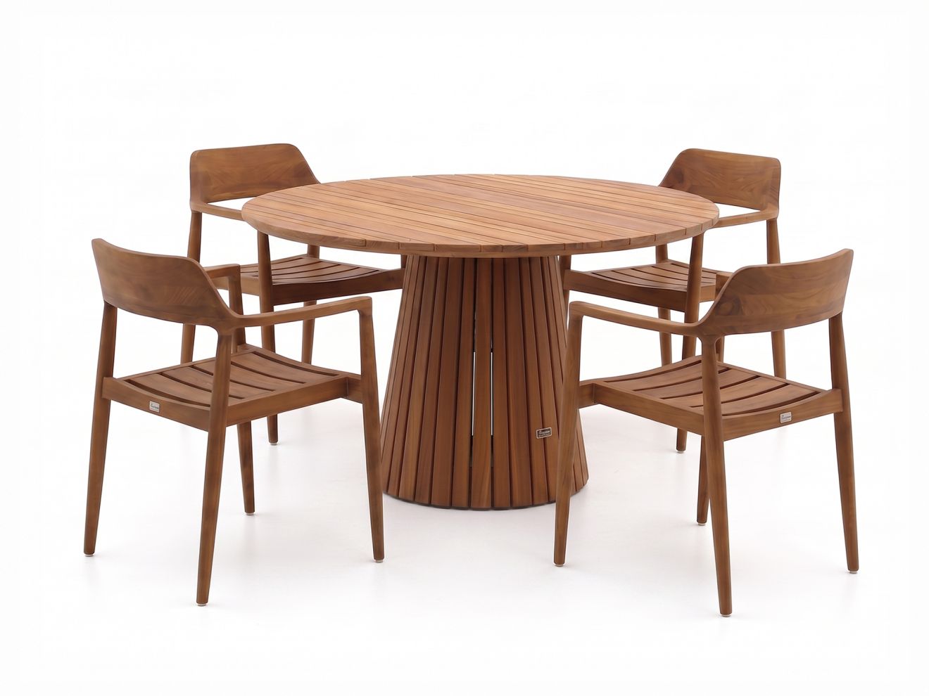 Bellagio Balba/Santa Severina ø 130 cm Gartenmöbel-Set 5-teilig stapelbar