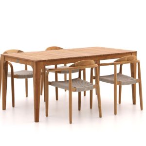 Bellagio Berbaro/Bruca 170 cm Gartenmöbel-Set 5-teilig Stapelbar