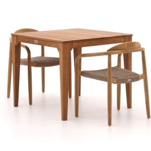 Bellagio Berbaro/Bruca 90 cm Gartenmöbel-Set 3-Teilig Stapelbar