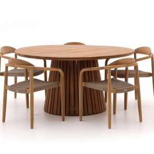 Bellagio Berbaro/Santa Severina ø150 cm Gartenmöbel-Set 6-Teilig Stapelbar