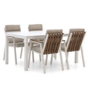 Bellagio Bertinoro/Menzano 160 cm Gartenmöbel-Set 5-teilig stapelbar