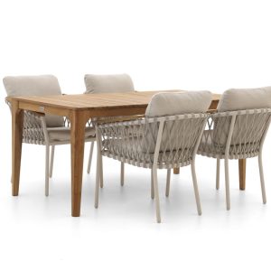 Bellagio Birgi Novo/Bruca 170 cm Gartenmöbel-Set 5-teilig stapelbar