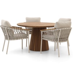 Bellagio Birgi Novo/Santa Severina ø 130 cm Gartenmöbel-Set 5-teilig stapelbar