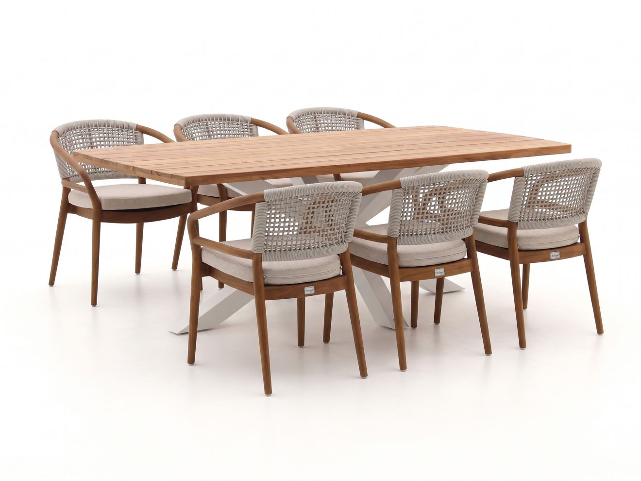 Bellagio Brasimone/Induno dänisch oval 240 cm Gartenmöbel-Set 7-teilig stapelbar