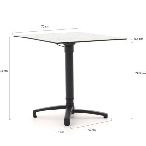 Bellagio Canzo Gartentisch klappbar 70x70x73/109 cm verstellbar