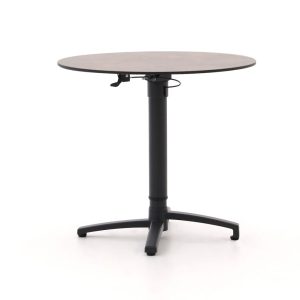 Bellagio Canzo Gartentisch klappbar ø 80 cm (h: 73/109 cm) verstellbar