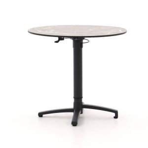Bellagio Canzo Gartentisch klappbar ø 80 cm (h: 73/109 cm) verstellbar
