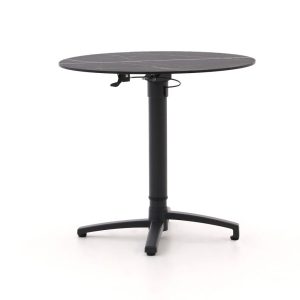 Bellagio Canzo Gartentisch klappbar ø 80 cm (h: 73/109 cm) verstellbar