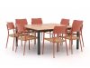 Bellagio Cino/Linosa 160x160 cm Gartenmöbel-Set 9-teilig stapelbar