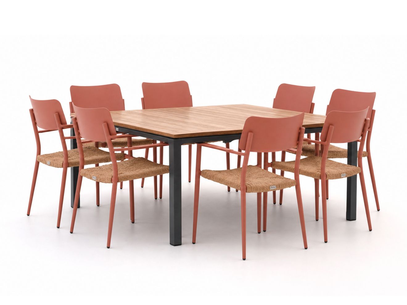 Bellagio Cino/Linosa 160x160 cm Gartenmöbel-Set 9-teilig stapelbar