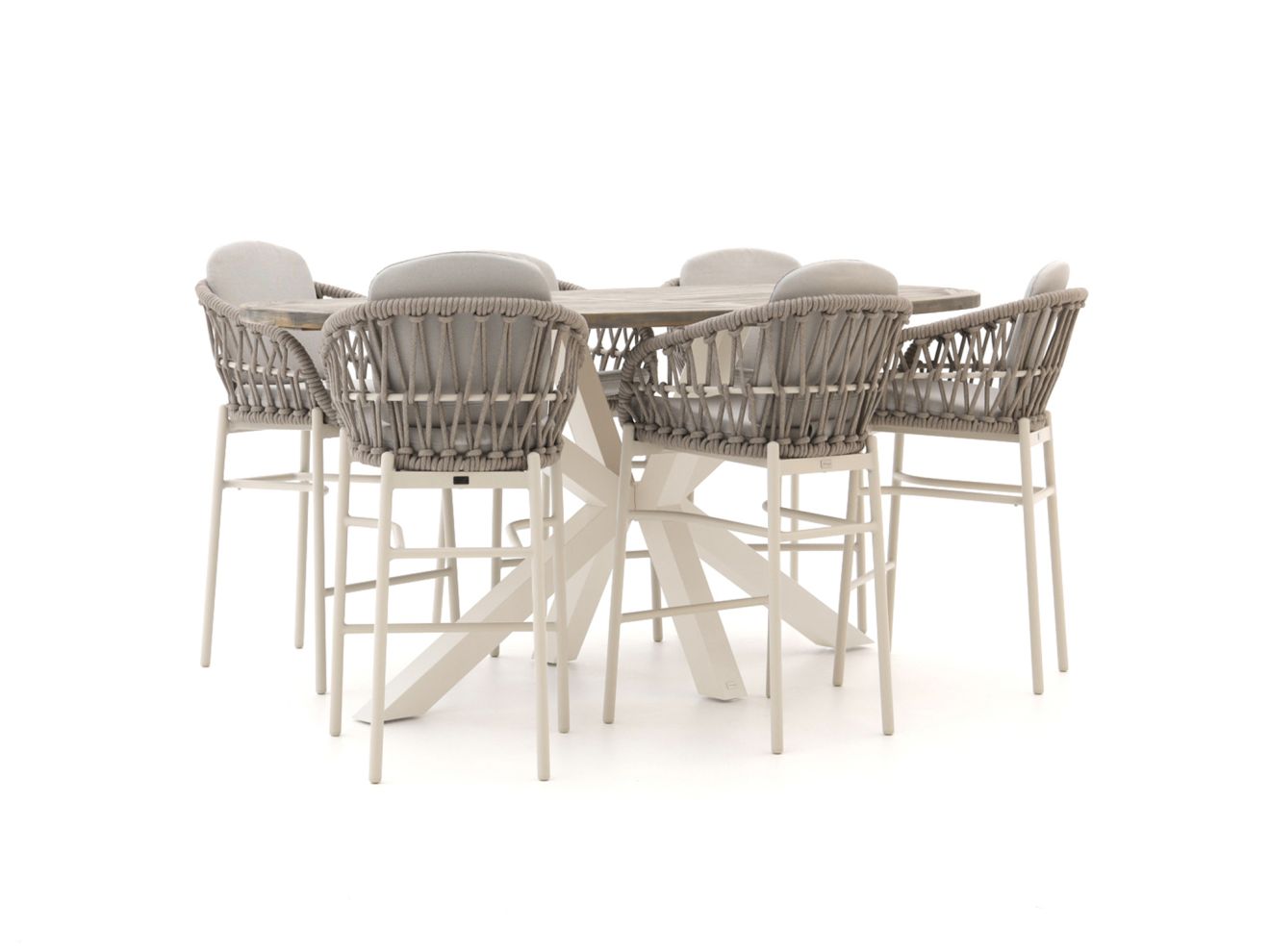 Bellagio Cupello/ROUGH-Y Ellips 240 cm Gartenbar-Set 7-teilig stapelbar
