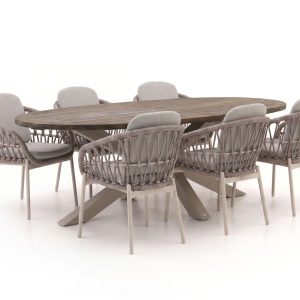 Bellagio Cupello/ROUGH-Y Ellips 240 cm Gartenmöbel-Set 7-teilig