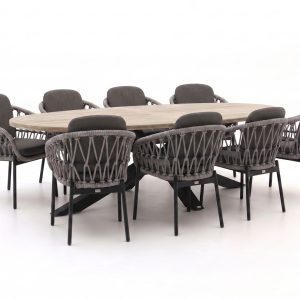 Bellagio Cupello/ROUGH-Y Ellipse 280 cm Gartenmöbel-Set 9-teilig