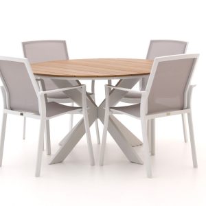 Bellagio Dranera/Fidenza ø 126 cm Gartenmöbel-Set 5-teilig stapelbar
