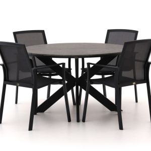 Bellagio Dranera/Fidenza ø 126 cm Gartenmöbel-Set 5-teilig stapelbar