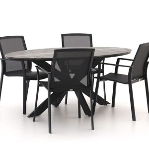 Bellagio Dranera/Fidenza oval 180 cm Gartenmöbel-Set 5-teilig stapelbar