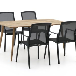 Bellagio Dranera/ROUGH-K 160 cm Gartenmöbel-Set 5-teilig stapelbar