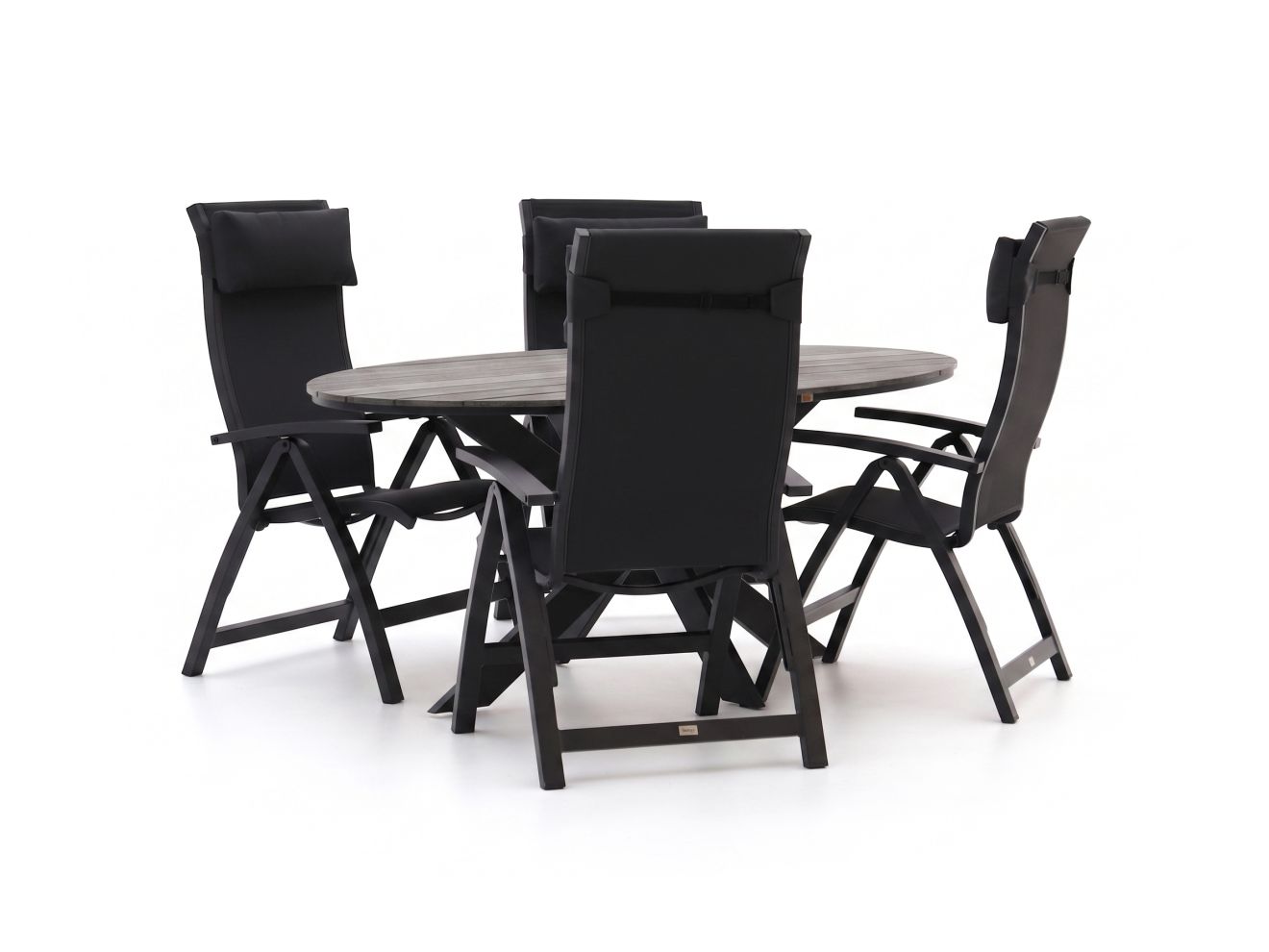 Bellagio Fermo/Fidenza oval 180 cm Gartenmöbel-Set 5-teilig verstellbar