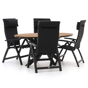 Bellagio Fermo/Fidenza oval 180 cm Gartenmöbel-Set 5-teilig verstellbar