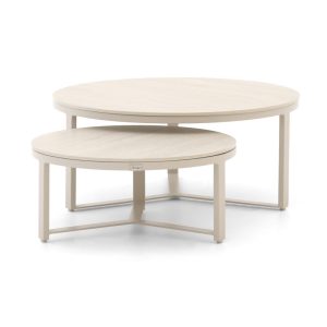 Bellagio Ficarolo Lounge Gartentisch-Set ø 85 cm (h:35 cm)/ø 65 cm (h:30 cm)