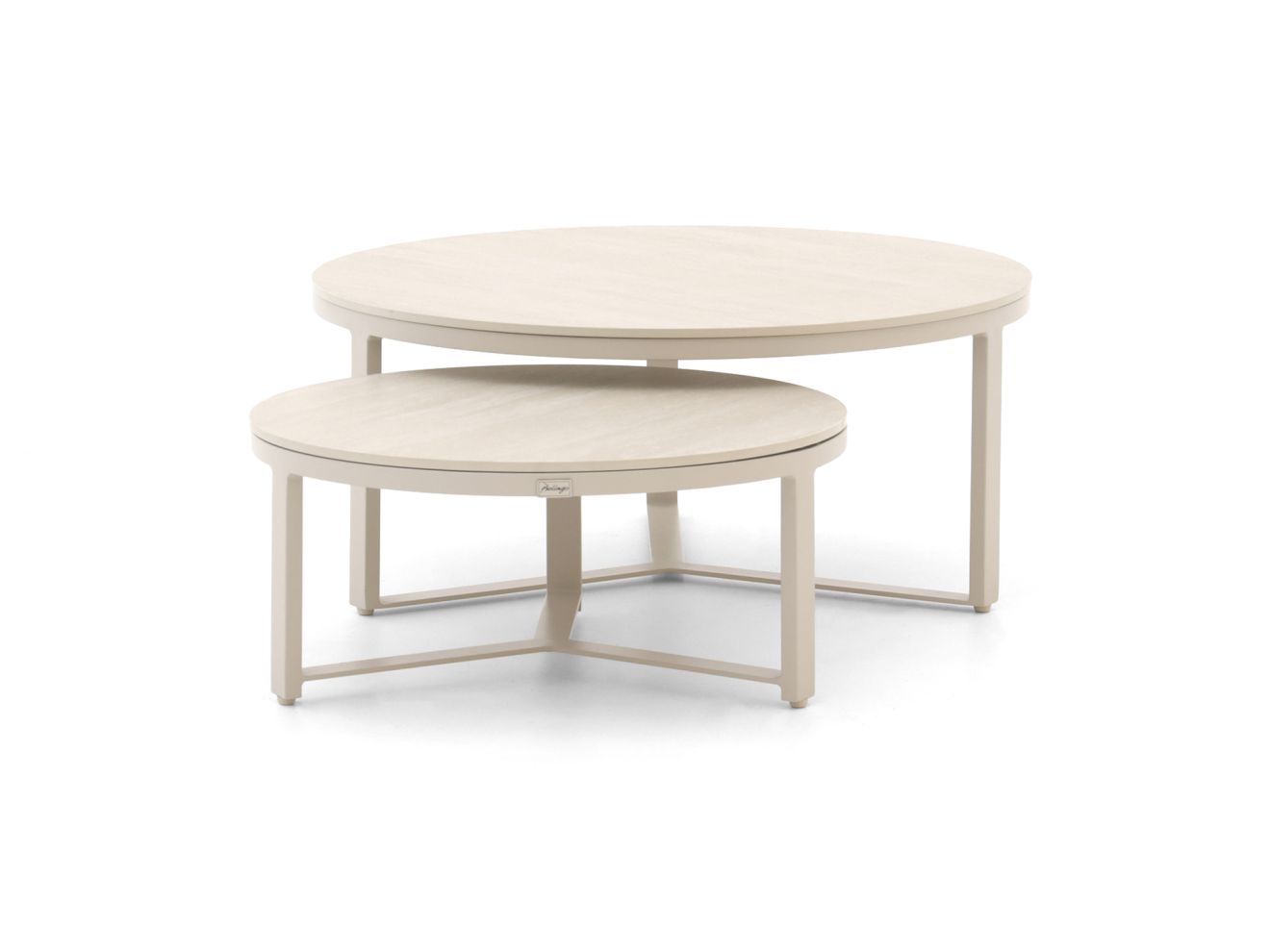 Bellagio Ficarolo Lounge Gartentisch-Set ø 85 cm (h:35 cm)/ø 65 cm (h:30 cm)