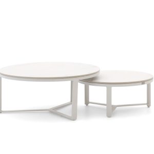 Bellagio Ficarolo Lounge Gartentisch-Set ø 85 cm (h:35 cm)/ø 65 cm (h:30 cm)