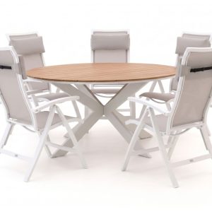 Bellagio Lugo/Fidenza ø 149 cm Gartenmöbel-Set 6-teilig verstellbar