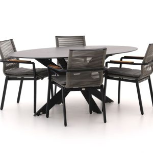 Bellagio Marudo/Furato ellips 200 cm Gartenmöbel-Set 5-teilig stapelbar